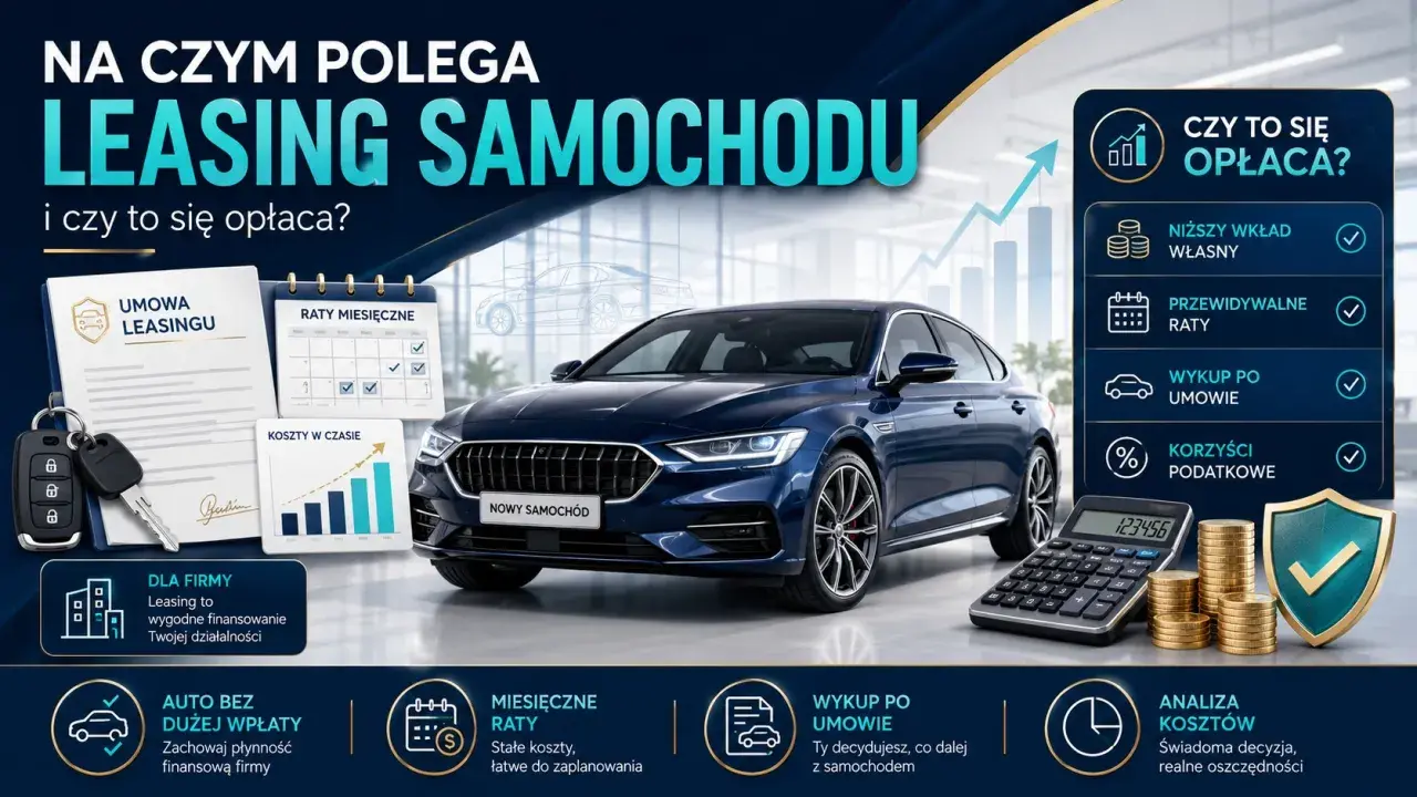 Leasing samochodu: wyjaśnienie, korzyści i opłacalność. Niskie raty, wykup po umowie, korzyści podatkowe.