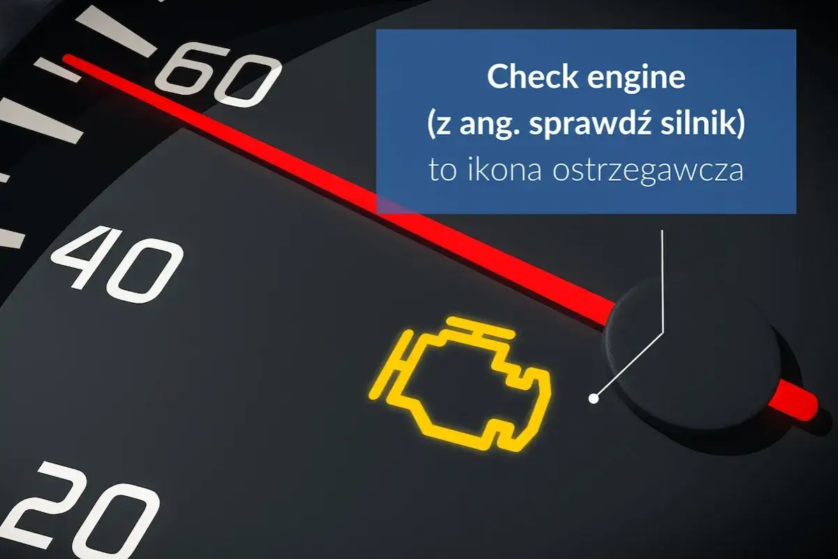 Żółta kontrolka silnika na desce rozdzielczej ostrzega przed problemami, np. wypadaniem zapłonu. Czerwona wskazówka znajduje się między 40 a 60.